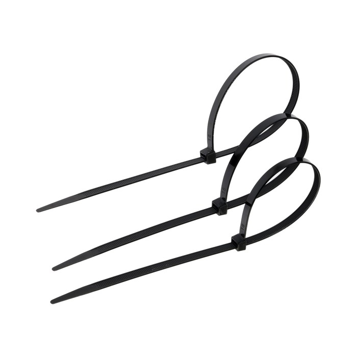 Хомут нейлоновый для стяжки, ТУНДРА, 7.6×350 мм, черный, 100 шт.